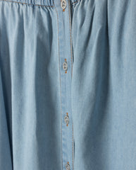VIBE CHAMBRAY FLOWY MAXI POCKET SKIRT