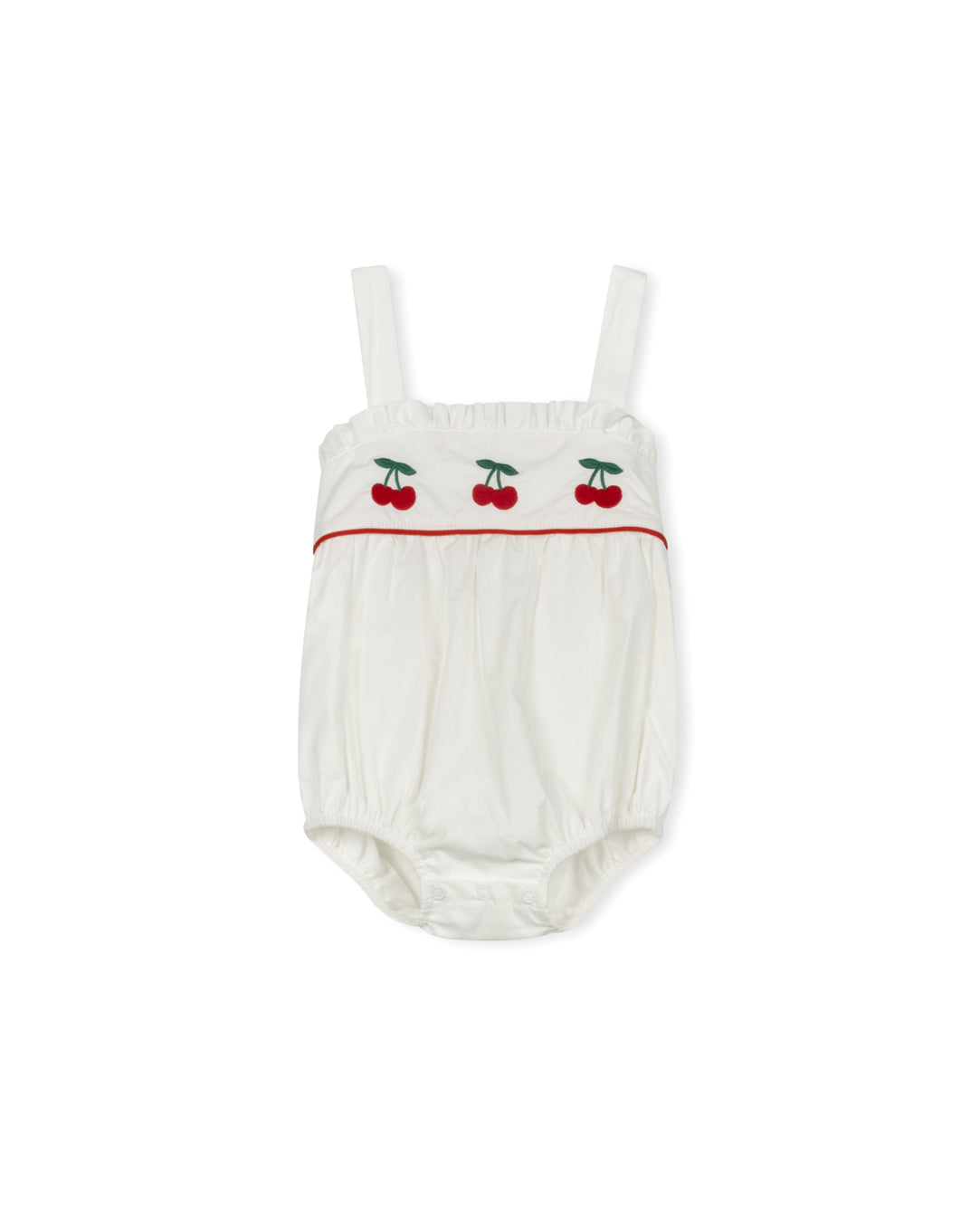 ONE CHILD TESSA EMBROIDERED CHERRY ROMPER