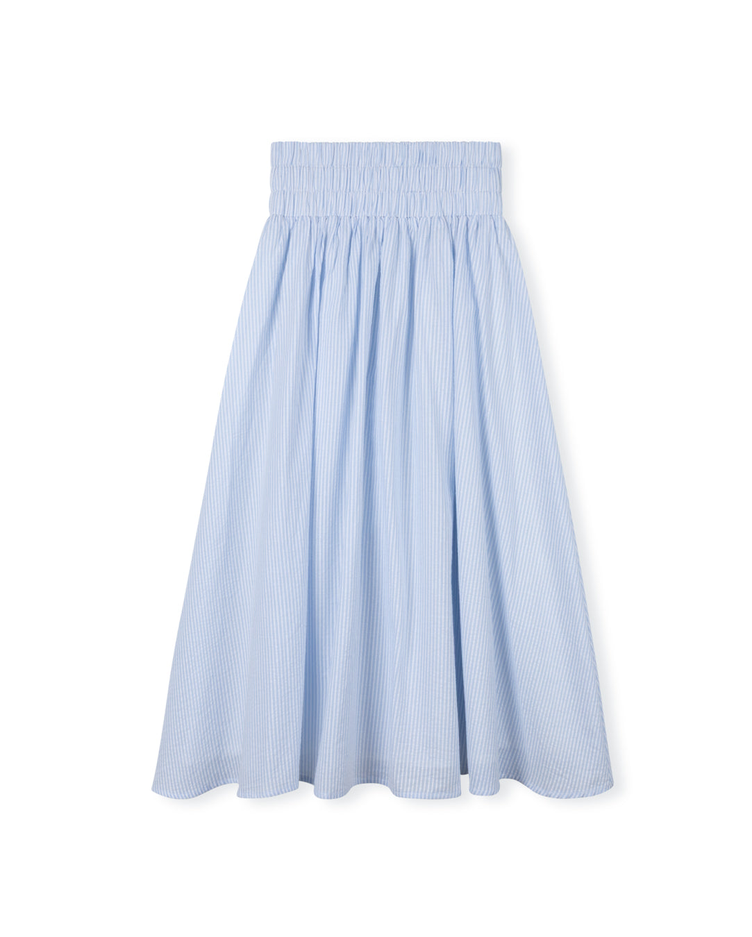VIBE POCKET PINSTRIPE MIDI SKIRT