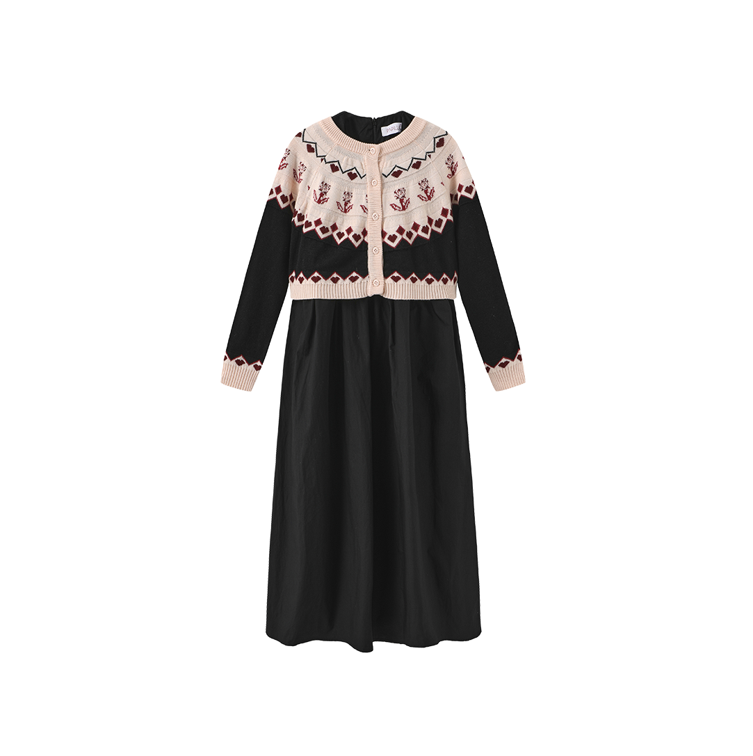 PAPILLON 2PC FLORAL CARDIGAN WITH TIERED ROBE
