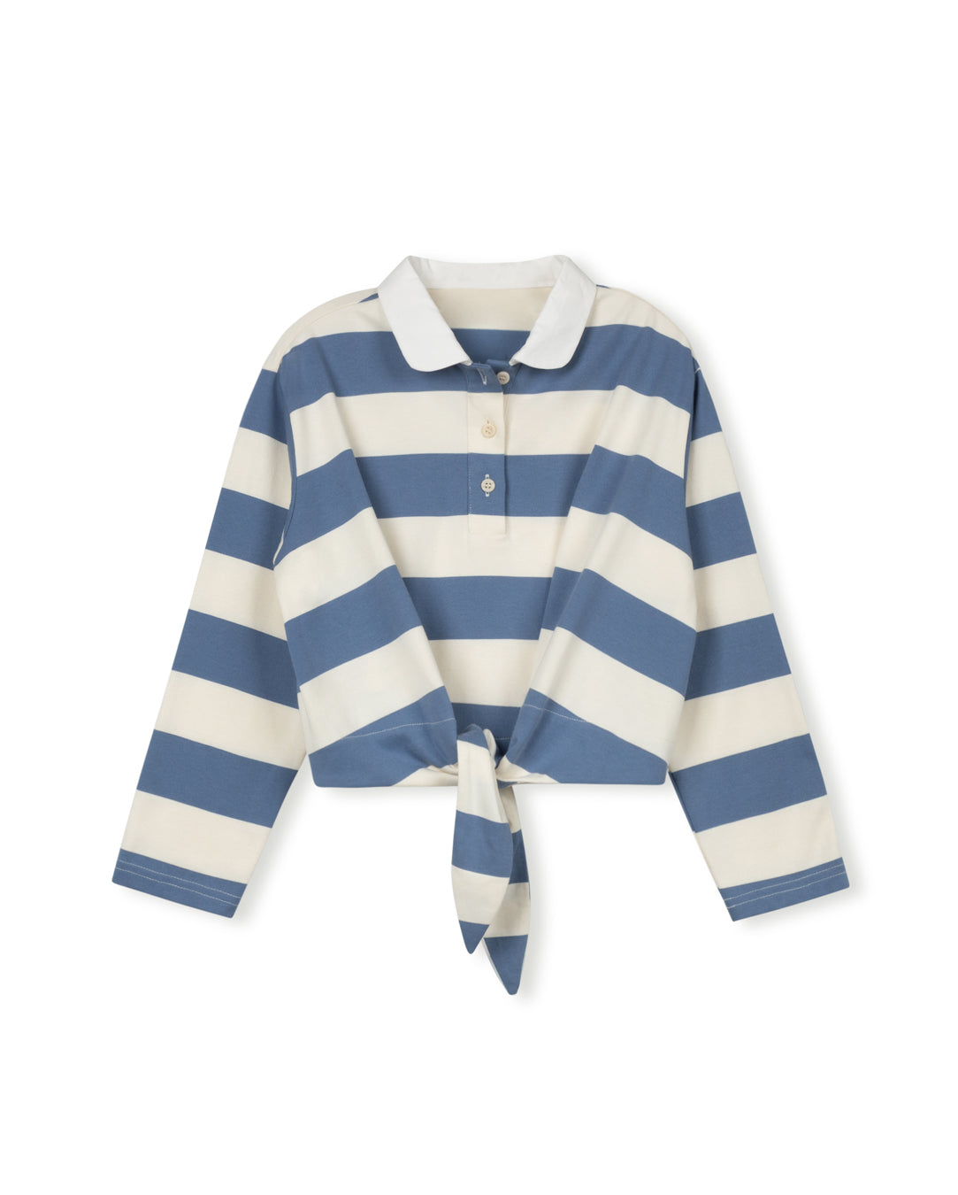 VIBE FRONT TIE WIDE STRIPED POLO