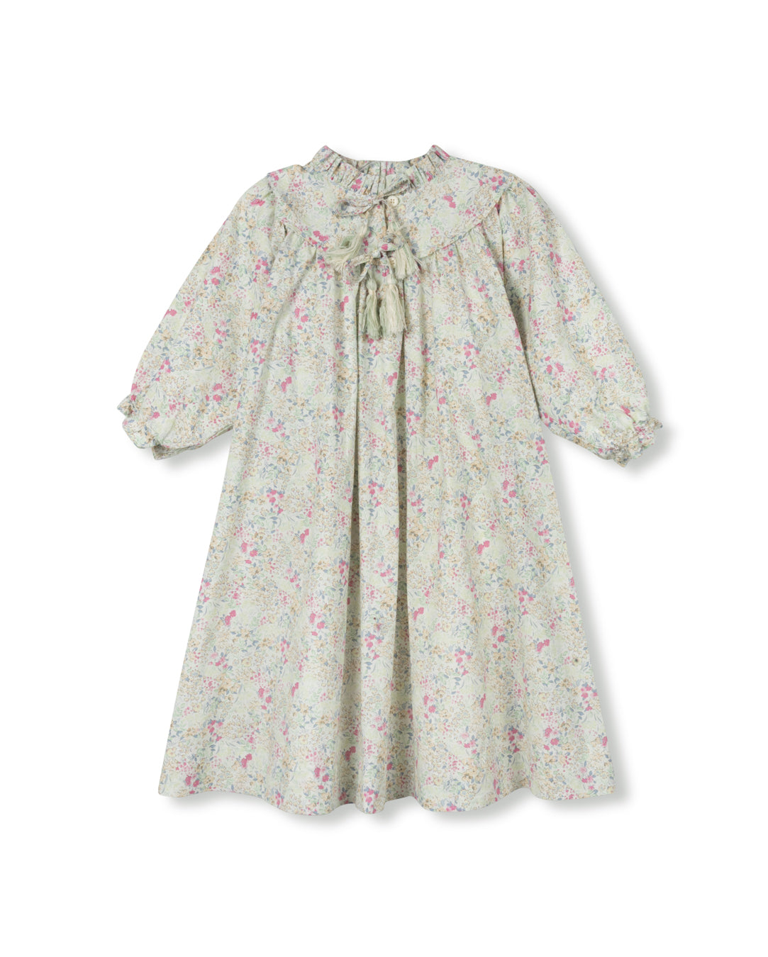 ONE CHILD SLATER RUFFLE NECK FLORAL DRESS
