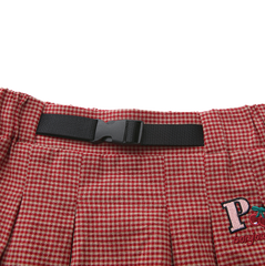 HELLO YELLOW PLAID PATCH SKIRT