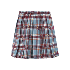 ONE CHILD JERRY PLAID FLORAL SKIRT