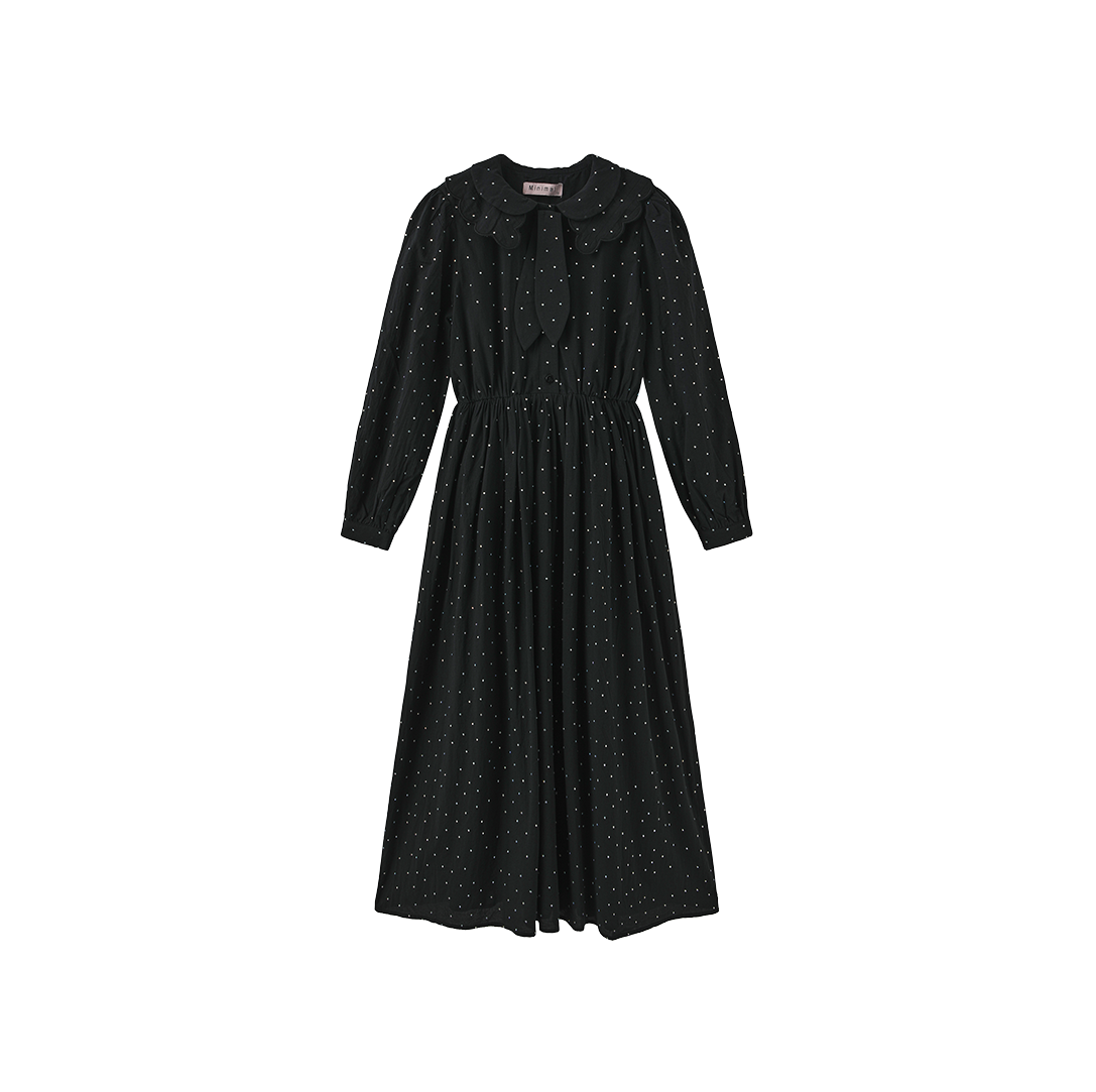 MINIMAL GEM STONE SCALLOPED NECK DRESS