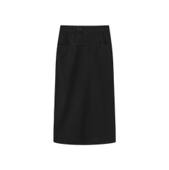 VIBE SIDE BUTTON TAB MIDI SKIRT