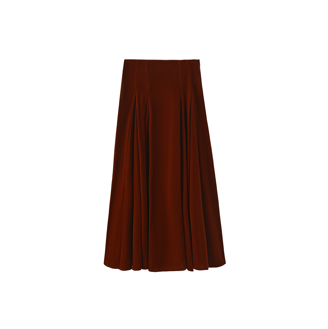 TUSTELLO VELVET OPEN PANELED SKIRT