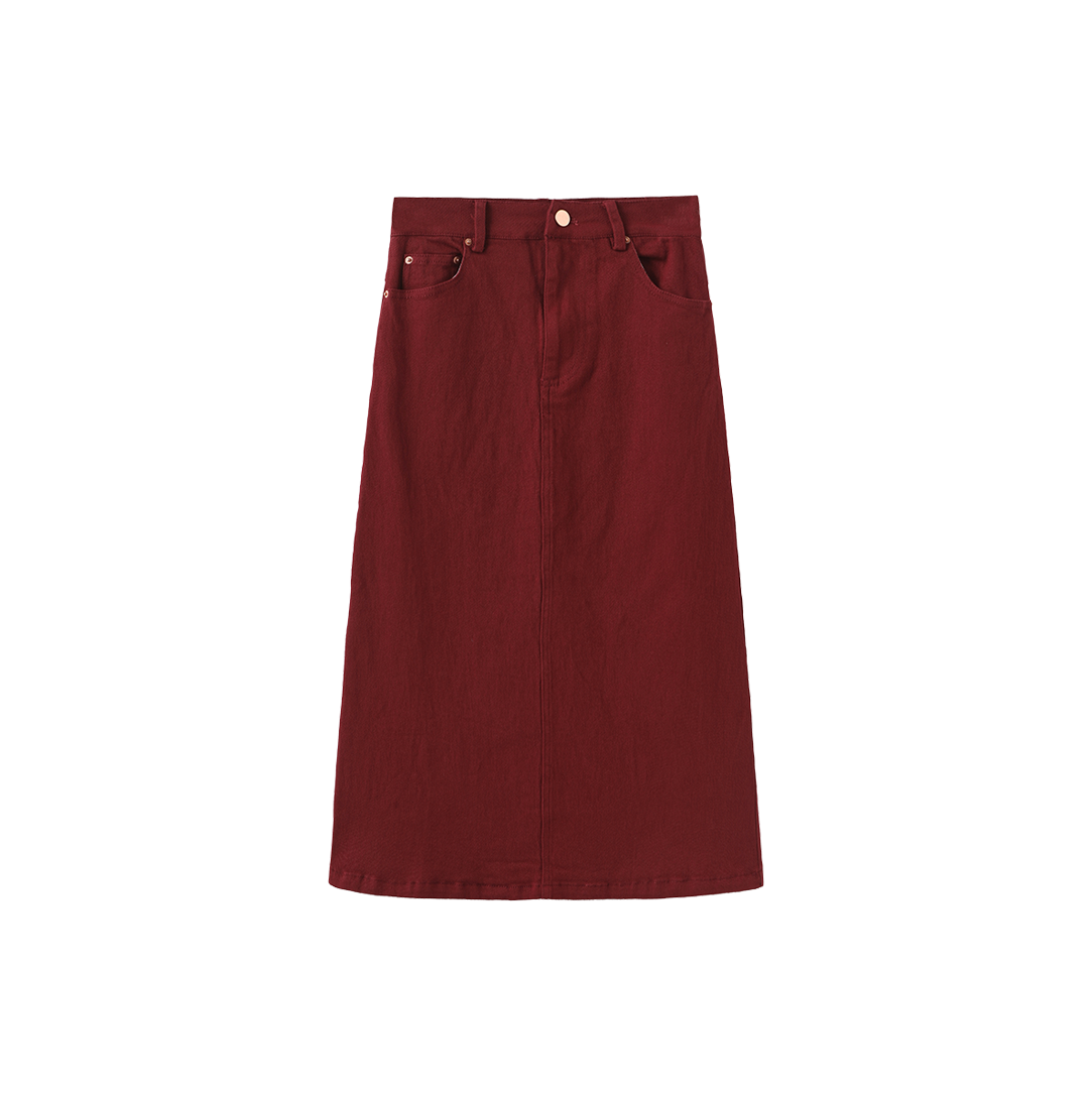 N+A DENIM A LINE MIDI SKIRT