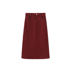 N+A DENIM A LINE MIDI SKIRT