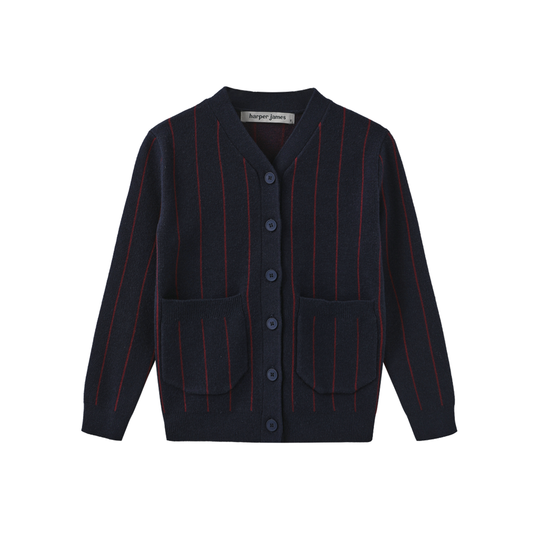 HARPER JAMES PIRO PINSTRIPE KNIT CARDIGAN