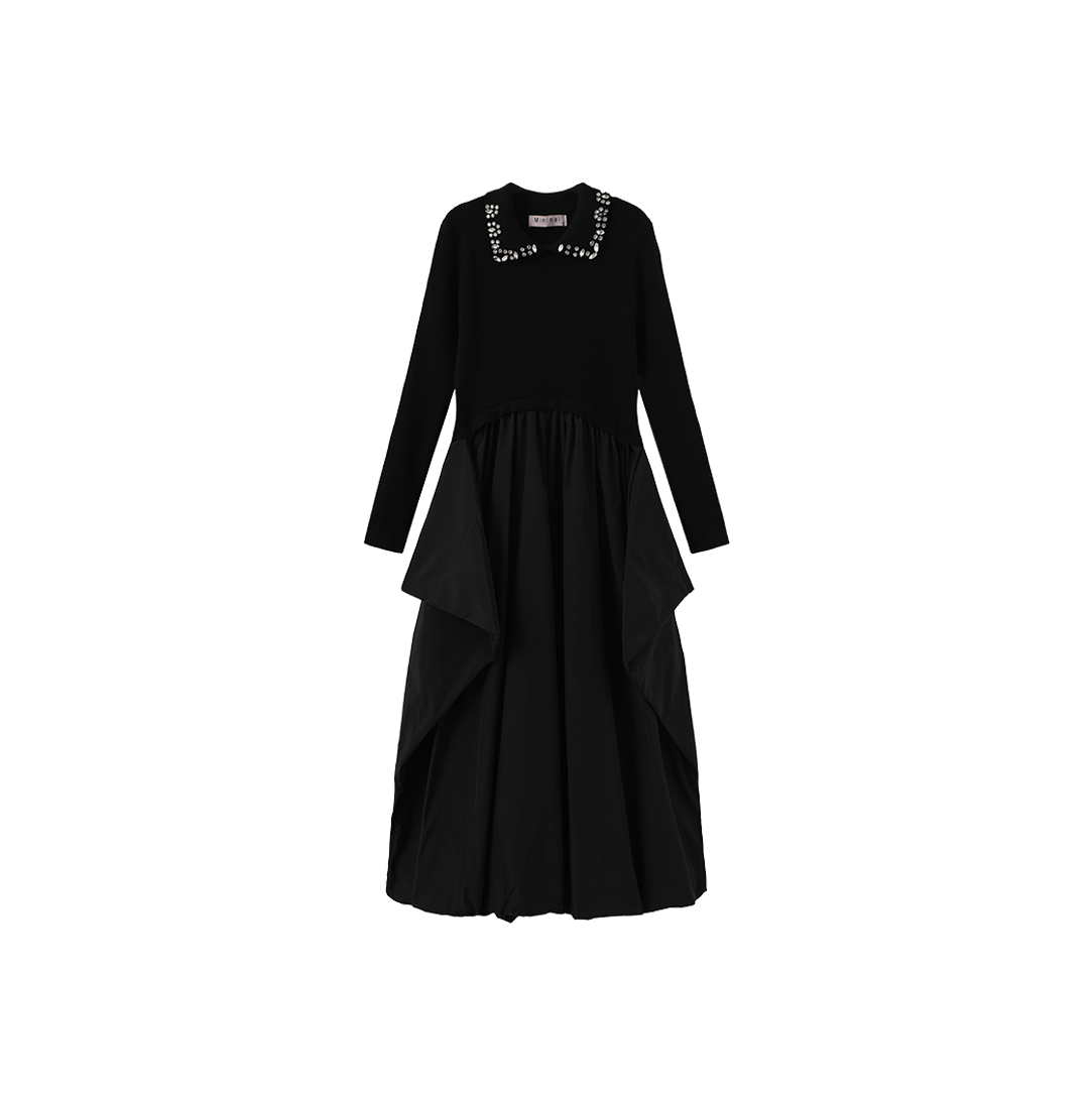 MINIMAL KNIT COLLAR BUBBLE DRESS