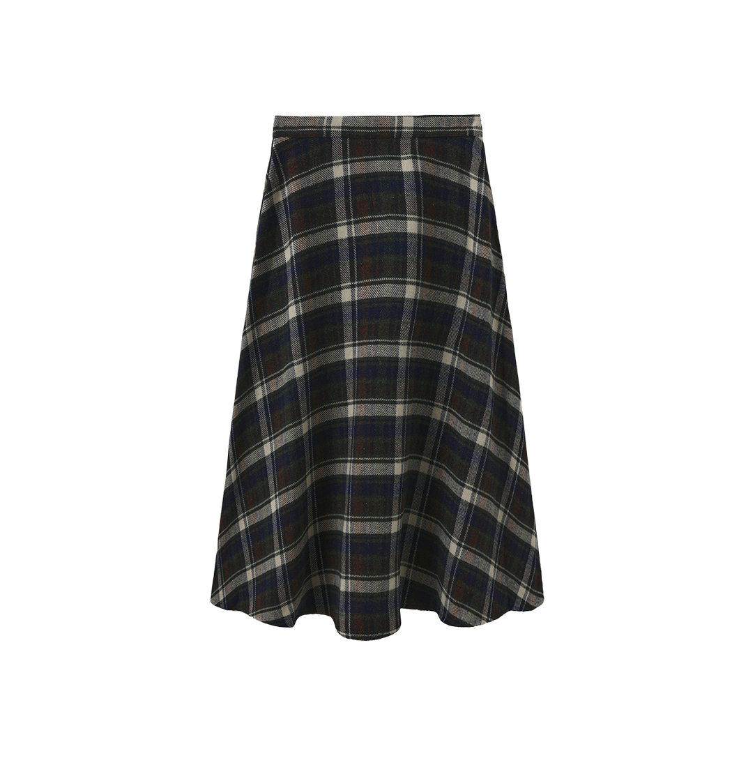 TUSTELLO PIKO PLAID FLARE SKIRT