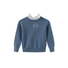ONE CHILD 2PC PALI SCALLOPED COLLAR KNIT SET