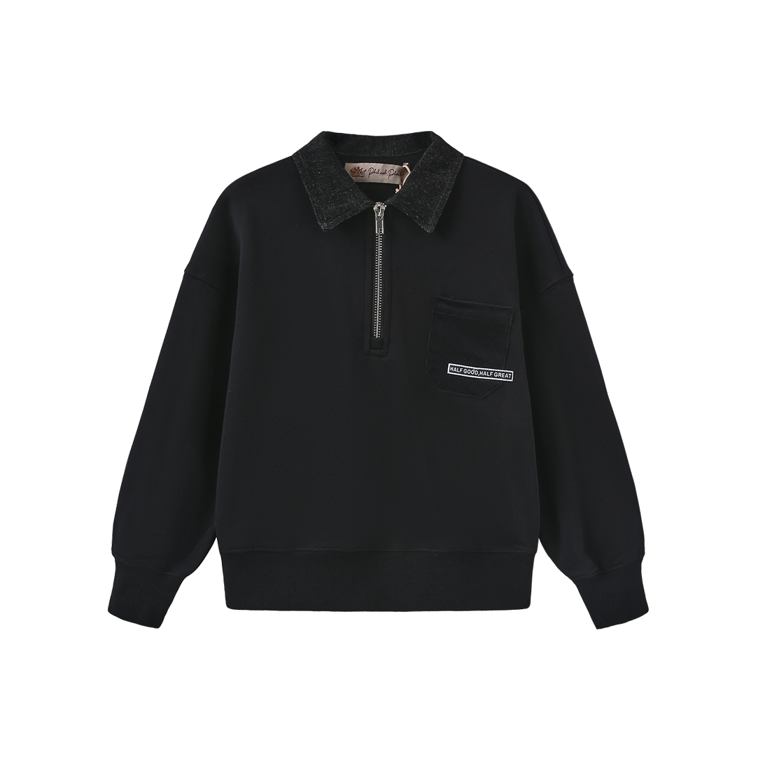 PHIL AND PHOEBE HALF CORDUROY DETAILED SWEATSHIRT