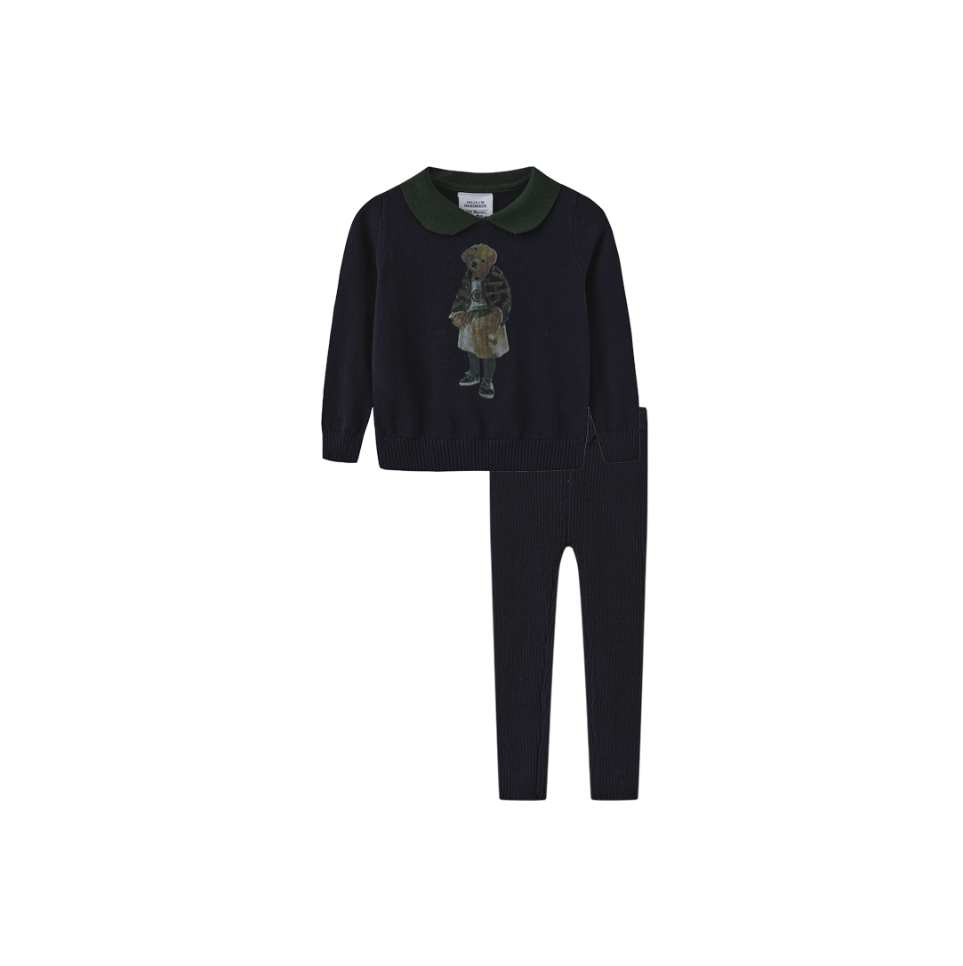 PHIL AND PHOEBE 2PC TANVI BEAR PRINT KNIT SET
