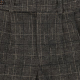 LE BOURDON SINGLE PLEAT FITTED PLAID PANTS