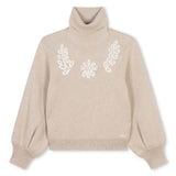 CHLOE TURTLENECK KNIT SWEATER WITH LOGO/FLOWERS