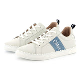 CHLOE SCALLOPED CHLOE LOGO LACE UP SNEAKERS