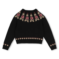 CHLOE EMBROIDERED FLOWERS DETAIL PULLOVER
