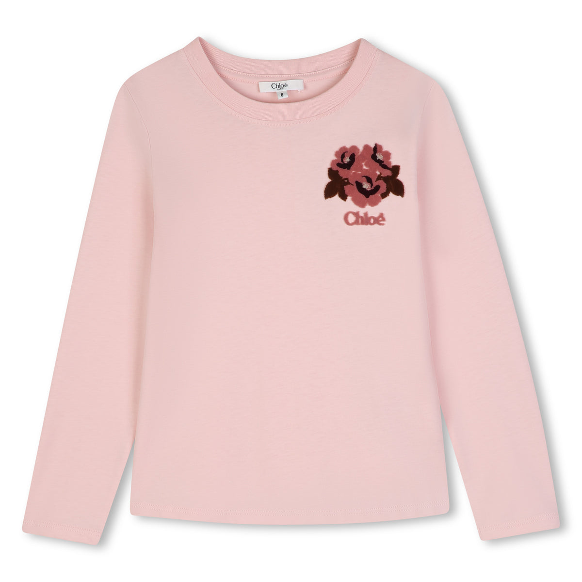 CHLOE L/S LOGO FLOWERDETAIL T