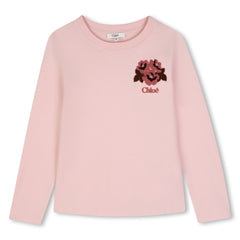 CHLOE L/S LOGO FLOWERDETAIL T