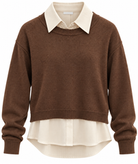 LULU TEEN 2PC KNIT COLLARED SHELL WITH SWEATER TWINSET