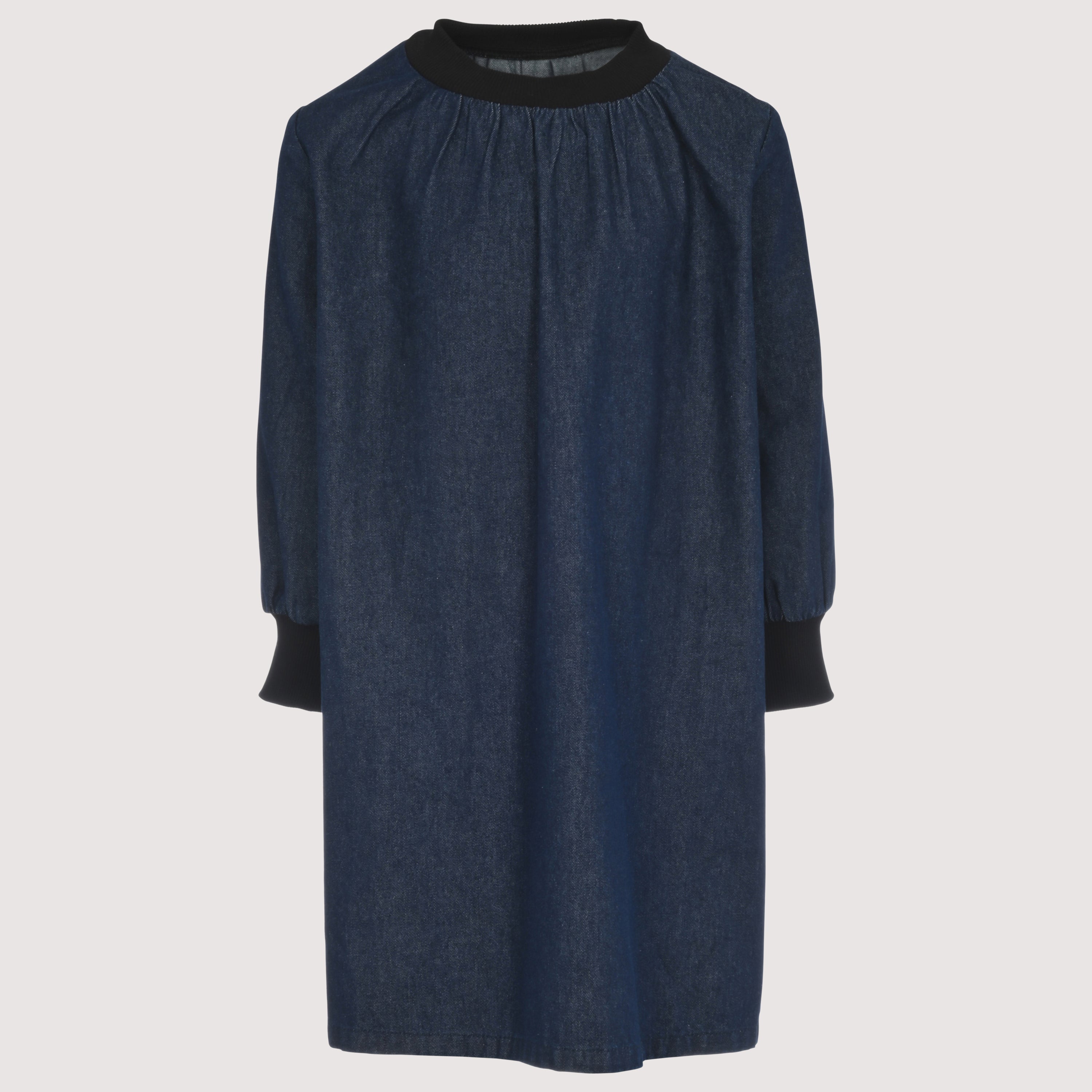 PHIL AND PHOEBE LANETT CONTRAST CUFF AND COLLAR DENIM DRESS