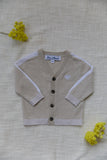 TARTINE ET CHOCOLAT STRIPE ON SLEEVE CONTRAST TRIM CARDIGAN