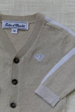 TARTINE ET CHOCOLAT STRIPE ON SLEEVE CONTRAST TRIM CARDIGAN