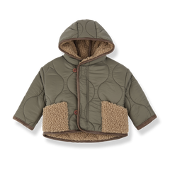 1+ IN THE FAMILY 2PC SHERPA LINED HOODED QUILTED JACKET + HAT