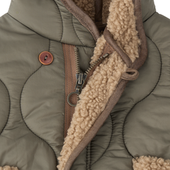 1+ IN THE FAMILY 2PC SHERPA LINED HOODED QUILTED JACKET + HAT