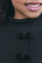 TARTINE ET CHOCOLAT VELVET BOW CARDIGAN