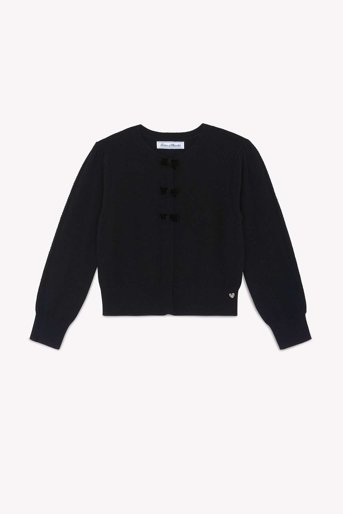 TARTINE ET CHOCOLAT VELVET BOW CARDIGAN