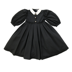COCO BLANC 3/4 SLEEVE COLLAR TAFFETA DRESS