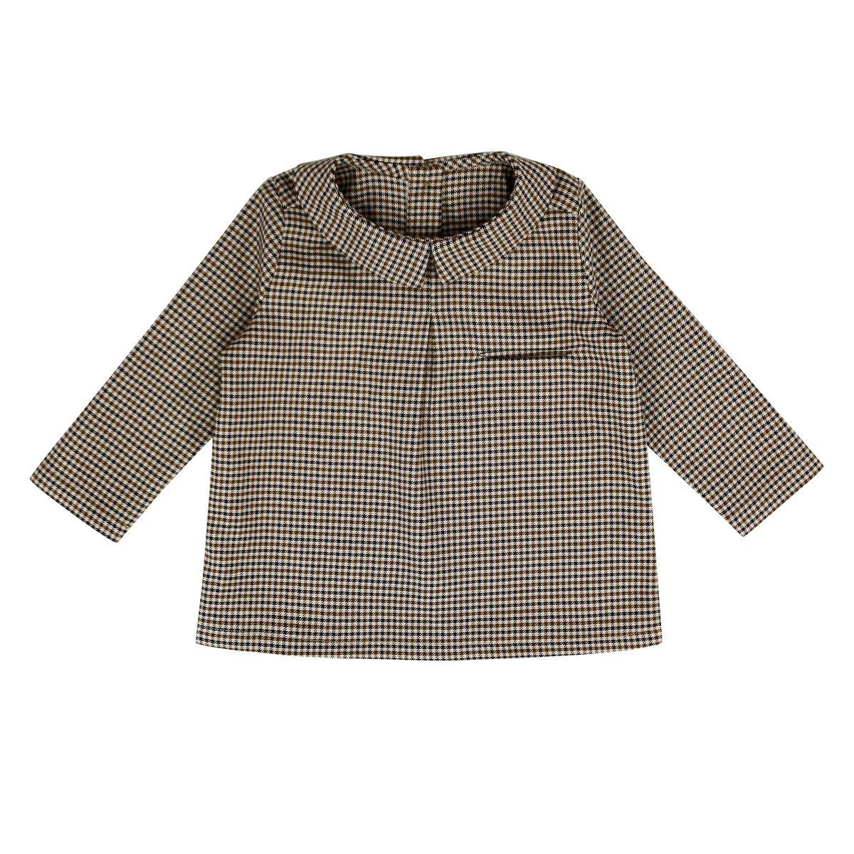 COCO BLANC HOUNDSTOOTH PETER PAN SHIRT