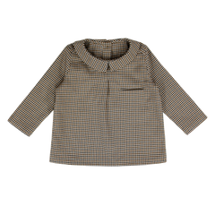 COCO BLANC HOUNDSTOOTH PETER PAN SHIRT