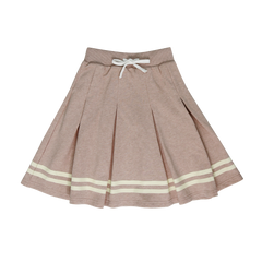 COCO BLANC 2PC MARLED GRAPHIC SWEATSHIRT WITH PLEATED SKIRT