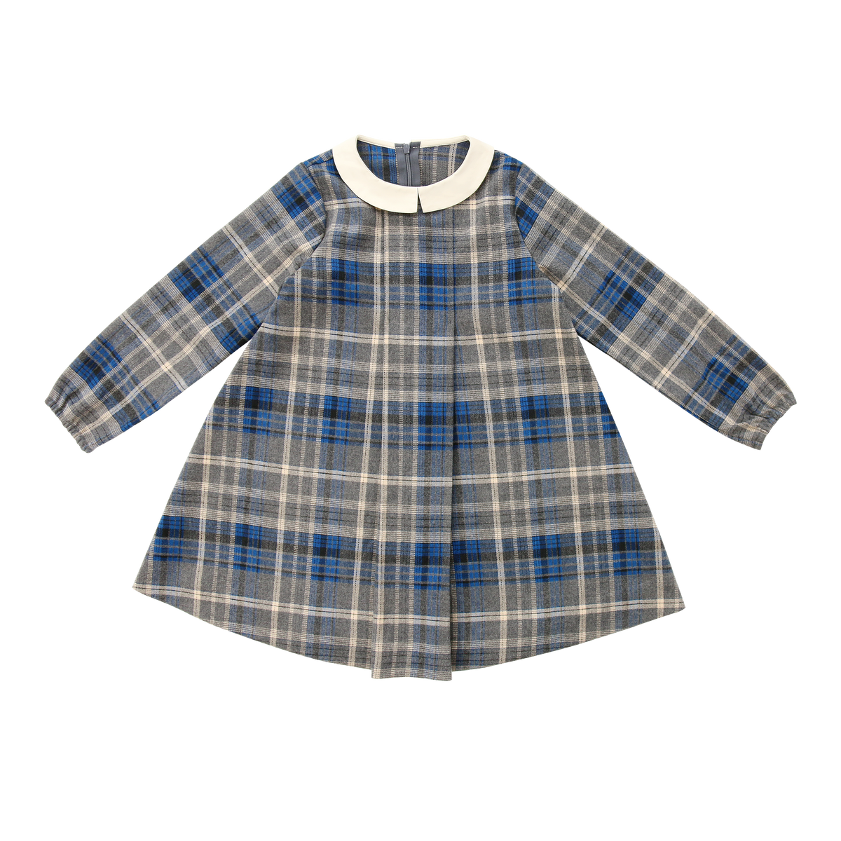 COCO BLANC COLLAR PLAID DRESS