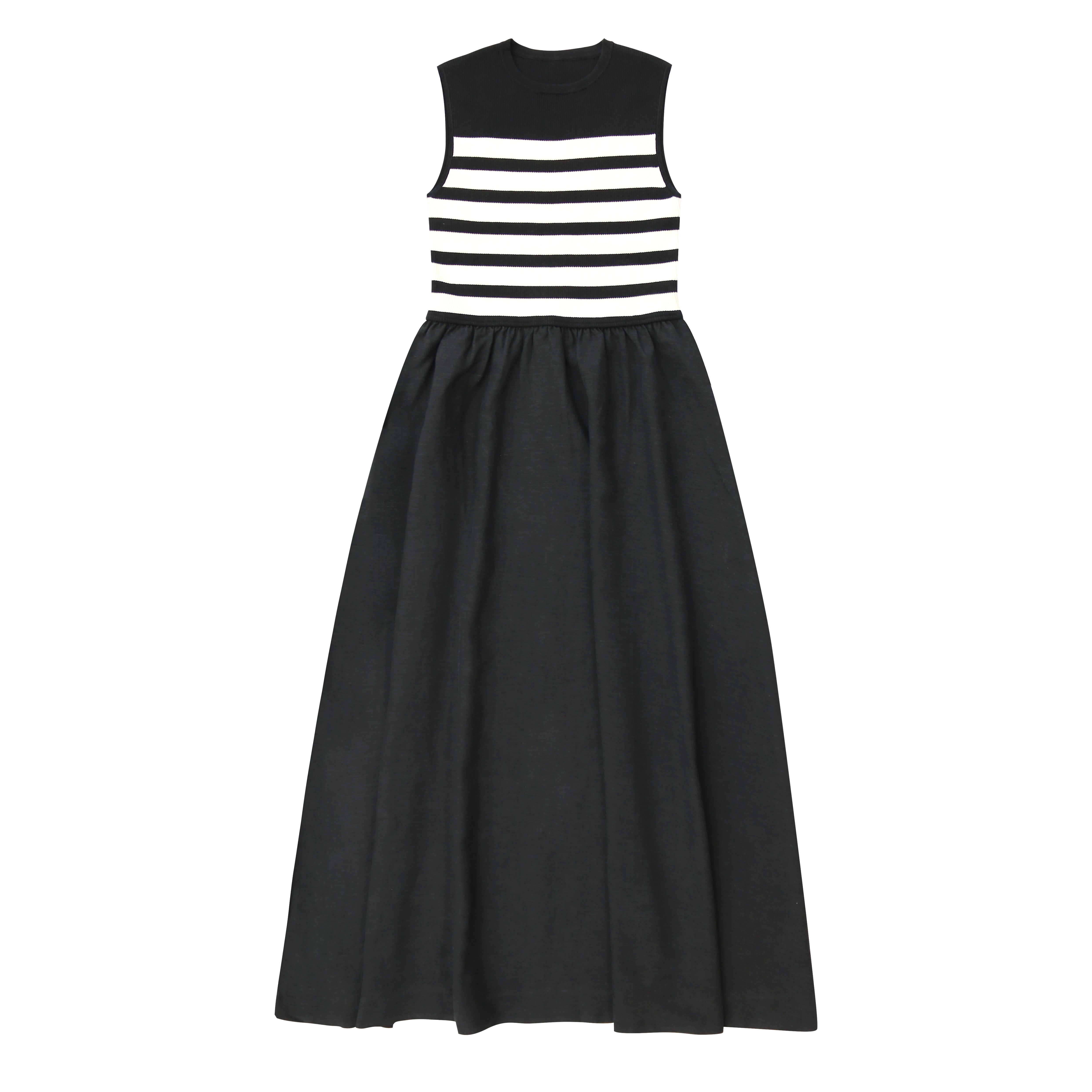 COCO BLANC 2PC RIBBED CARDIGAN WITH STRIPED MAXI
