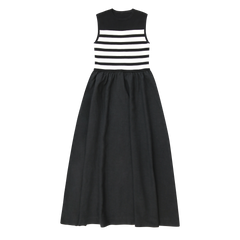 COCO BLANC 2PC RIBBED CARDIGAN WITH STRIPED MAXI