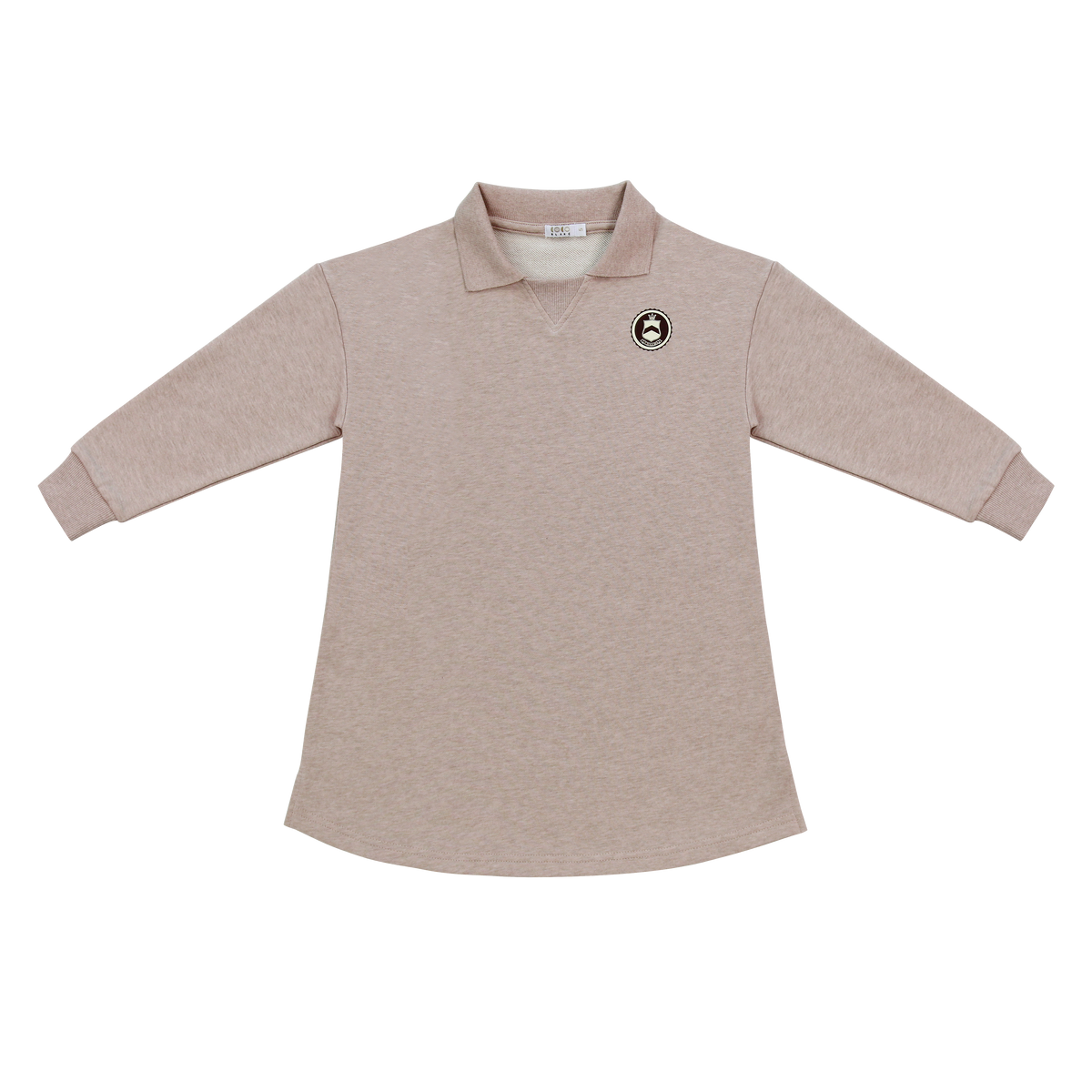 COCO BLANC MARLED FRENCH TERRY GRAPHIC SWEATSHIRT DRESS