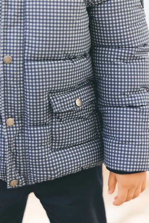 TARTINE ET CHOCOLAT GINGHAM HOODED COAT
