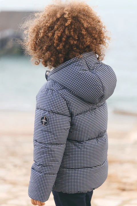 TARTINE ET CHOCOLAT GINGHAM HOODED COAT