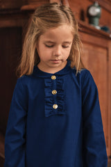 TARTINE ET CHOCOLAT RUFFLE BUTTON PLEATED DRESS