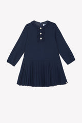 TARTINE ET CHOCOLAT RUFFLE BUTTON PLEATED DRESS