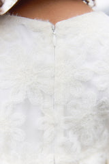 TARTINE ET CHOCOLAT FLOWER LACE PUFF SLEEVE DRESS