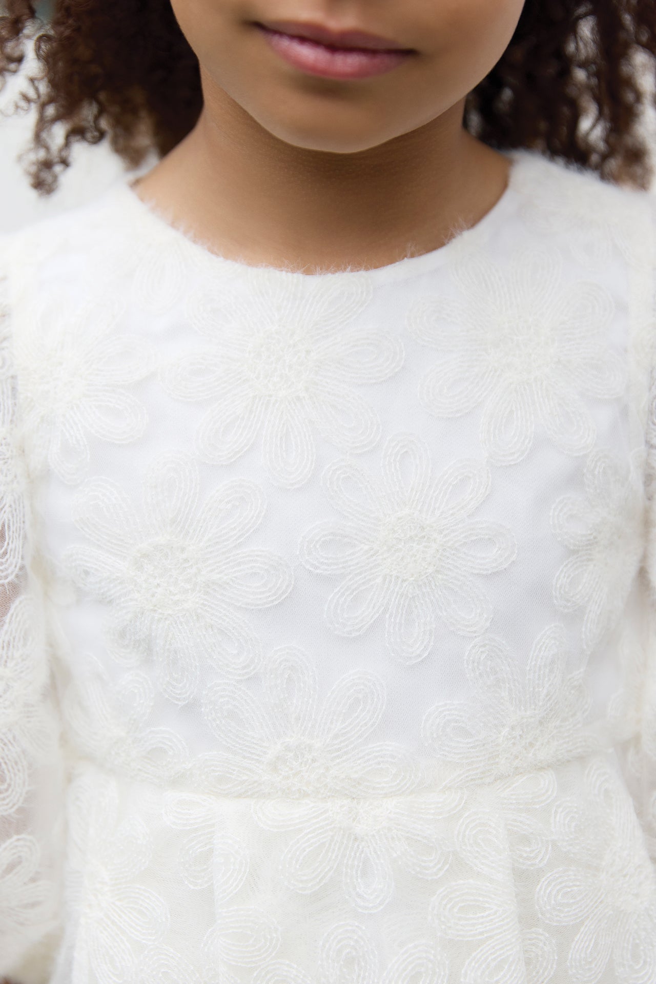 TARTINE ET CHOCOLAT FLOWER LACE PUFF SLEEVE DRESS