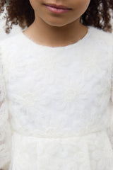 TARTINE ET CHOCOLAT FLOWER LACE PUFF SLEEVE DRESS