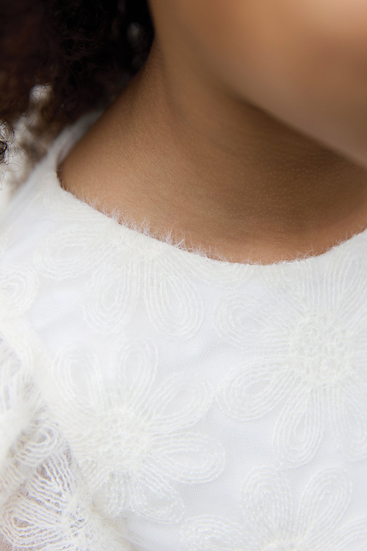 TARTINE ET CHOCOLAT FLOWER LACE PUFF SLEEVE DRESS