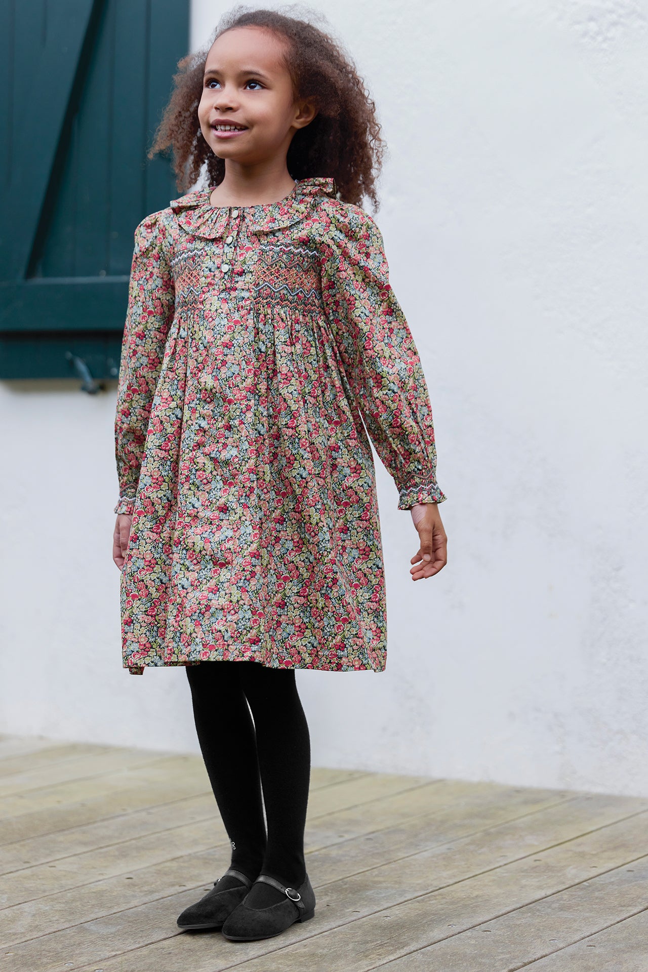 TARTINE ET CHOCOLAT FLORAL SMOCKING DRESS